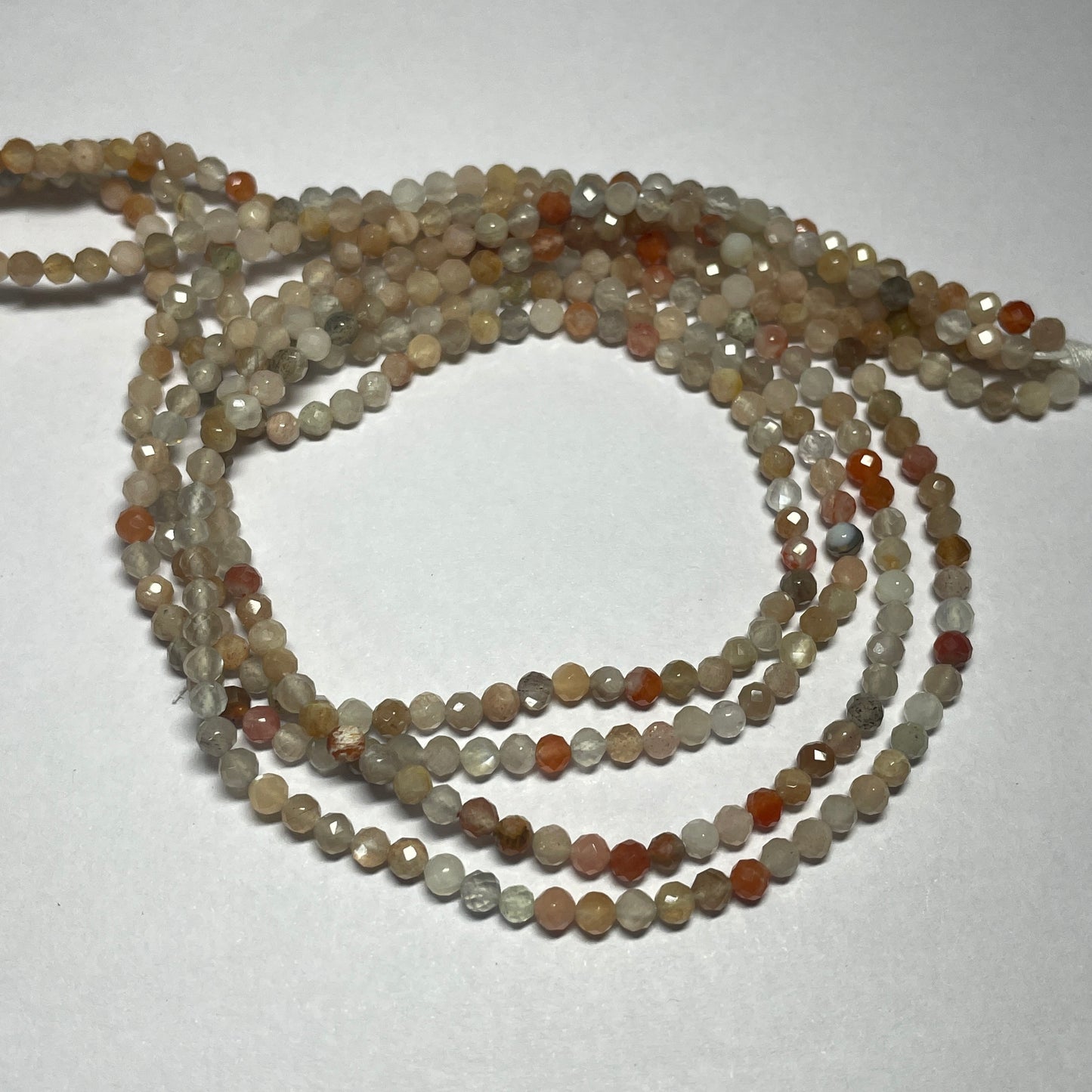 Natural Moonstone Round Cut Beads