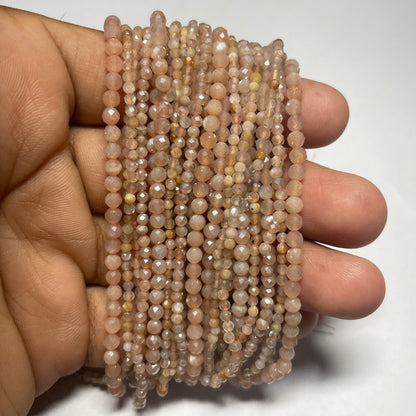 Natural Moonstone Round Cut Beads (Natural)