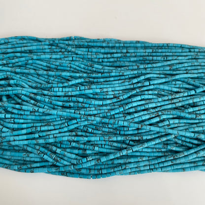 Turquoise Round Plain Heishe Beads (Lab-Created)