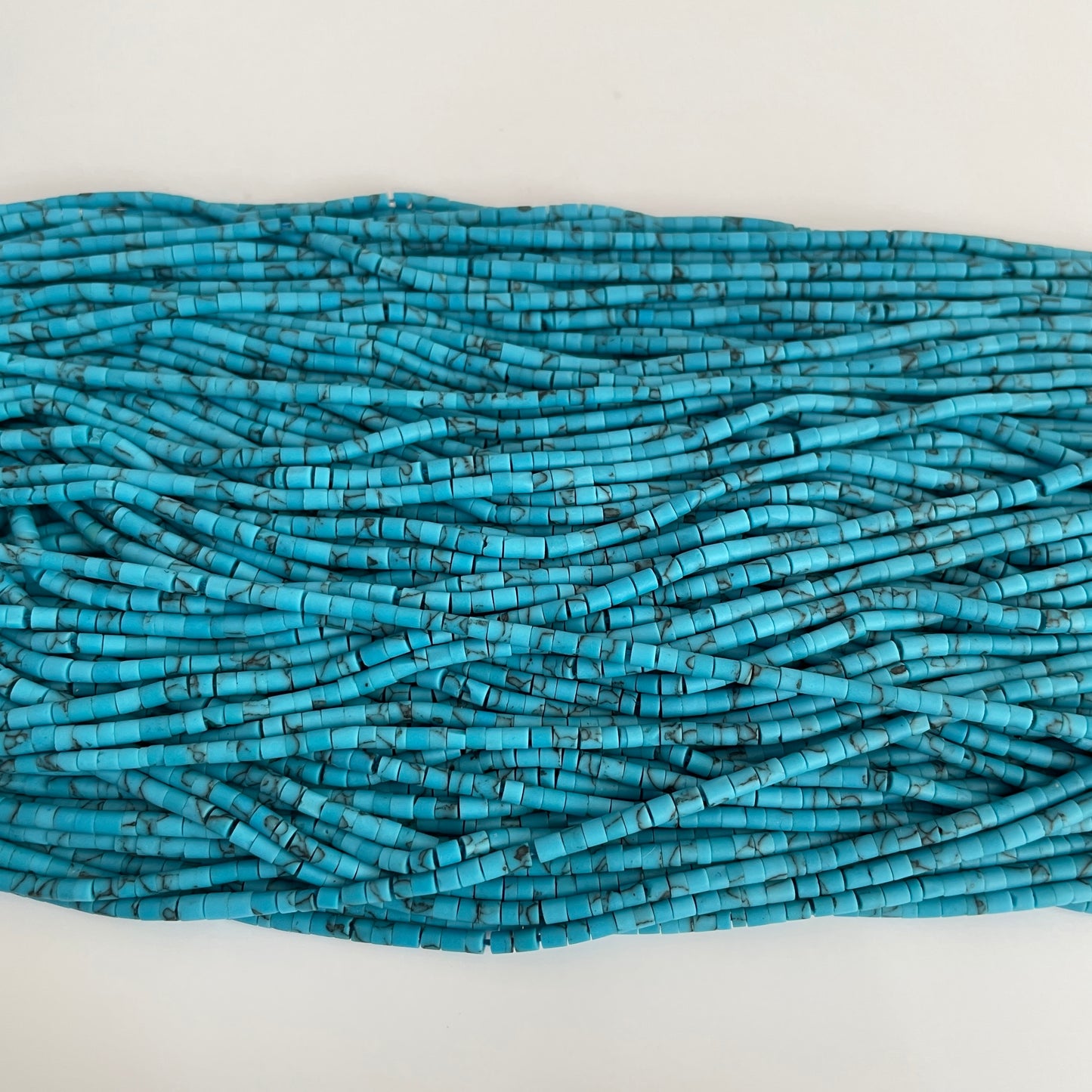 Turquoise Round Plain Heishe Beads (Lab-Created)