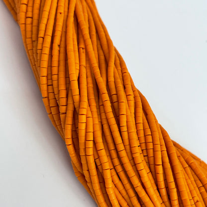 Yellow Color Coral Plain Round Heishi Beads (Lab-Created)