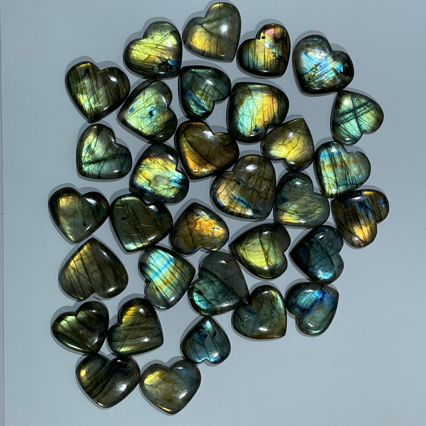 Natural Labradorite Hearts Cabochon (Natural)