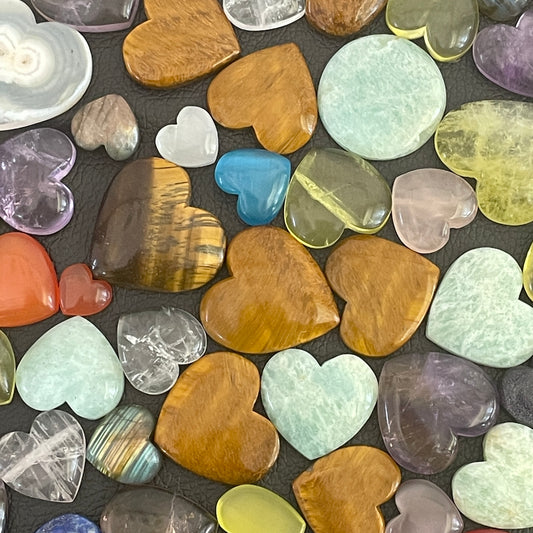 Natural Mix Stone Hearts Cabochon (Natural)