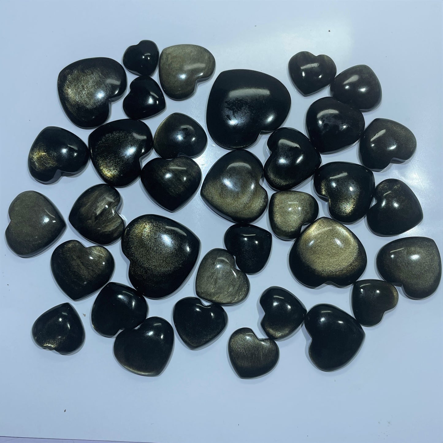 Natural Golden Obsidian Heart Shape Cabochon (Natural)