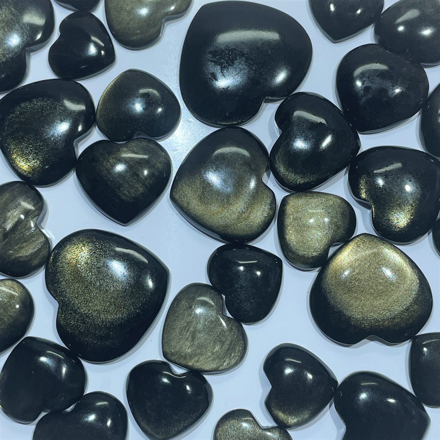 Natural Golden Obsidian Heart Shape Cabochon (Natural)