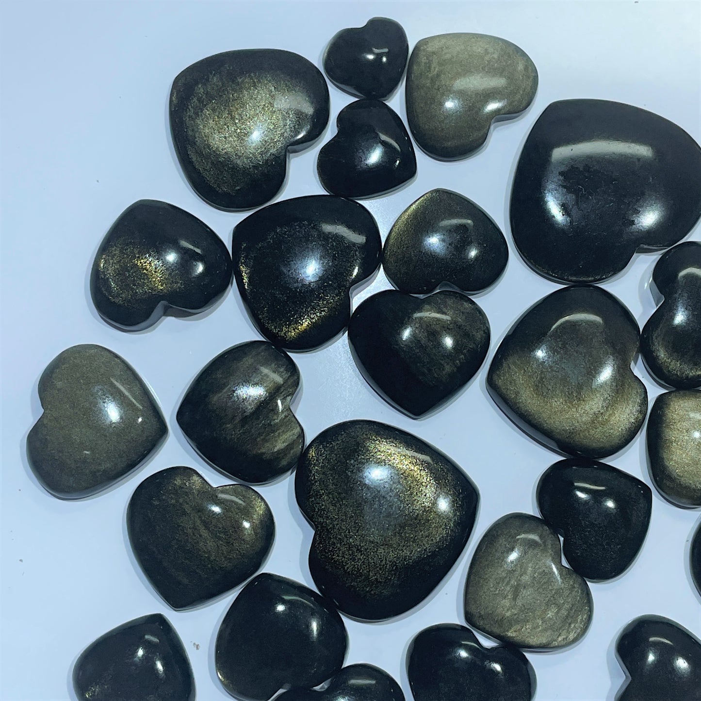 Natural Golden Obsidian Heart Shape Cabochon (Natural)