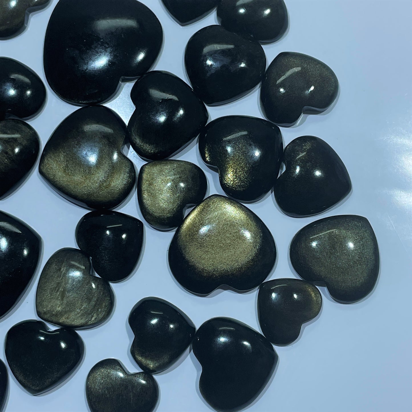 Natural Golden Obsidian Heart Shape Cabochon (Natural)