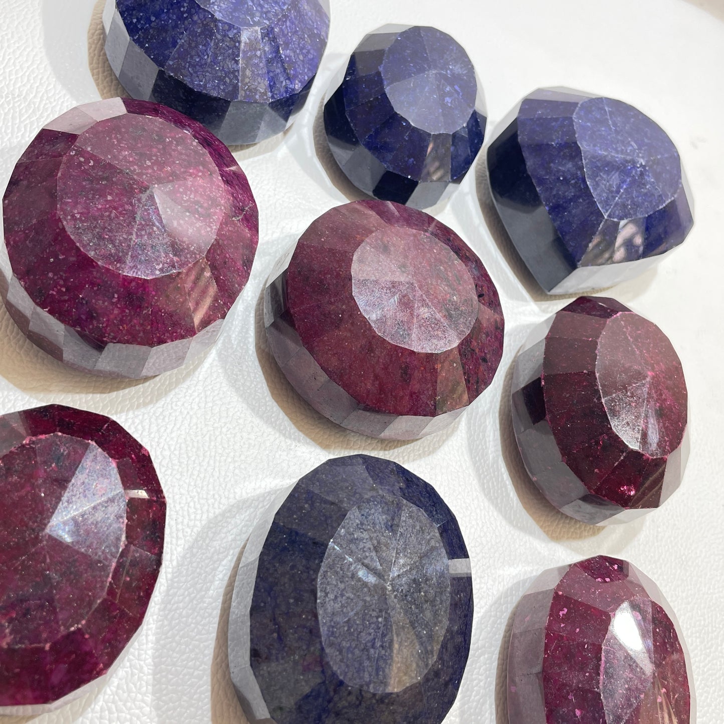 Natural Ruby and Sapphire Faceted Cut stone Dyed-(Lab-Created)