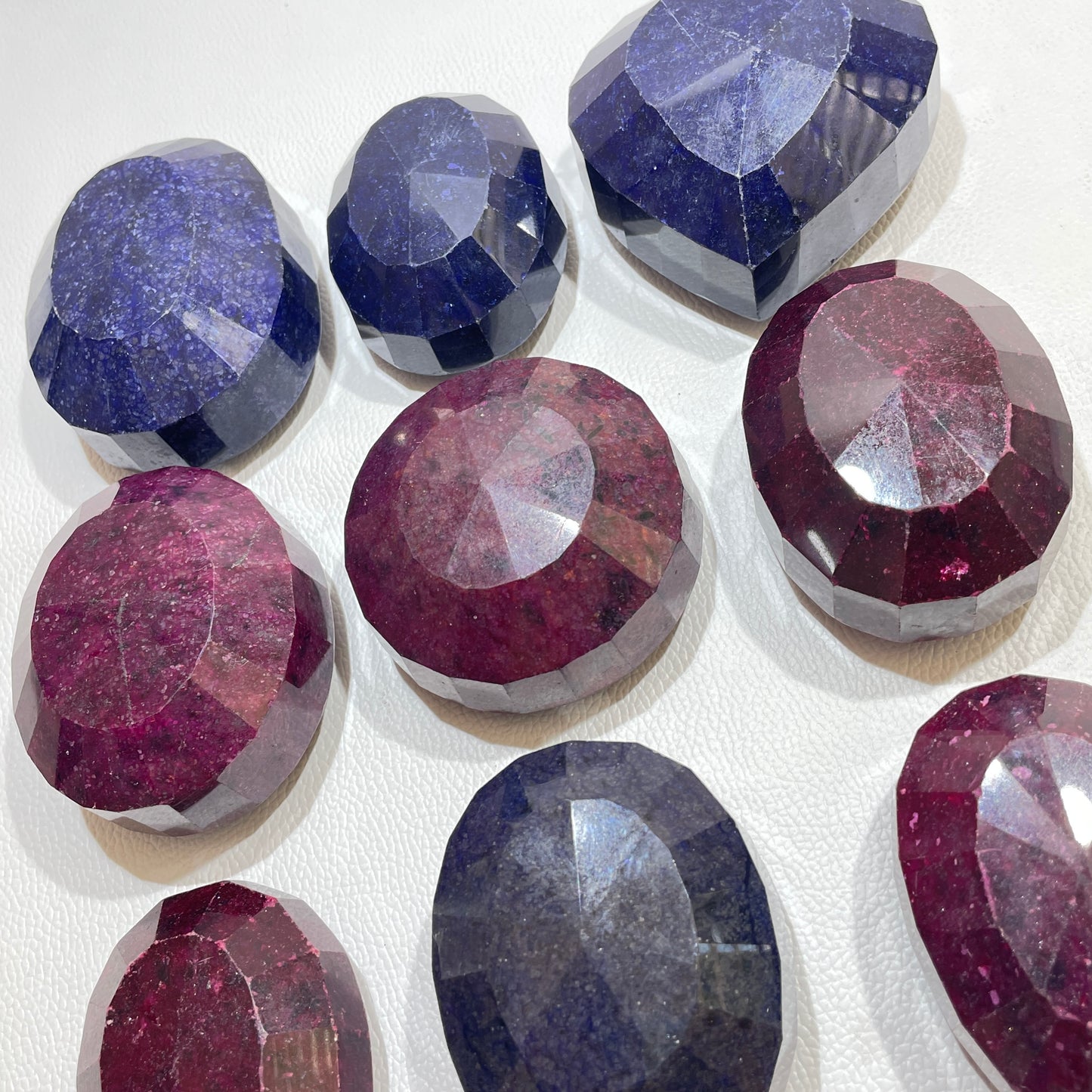 Natural Ruby and Sapphire Faceted Cut stone Dyed-(Lab-Created)