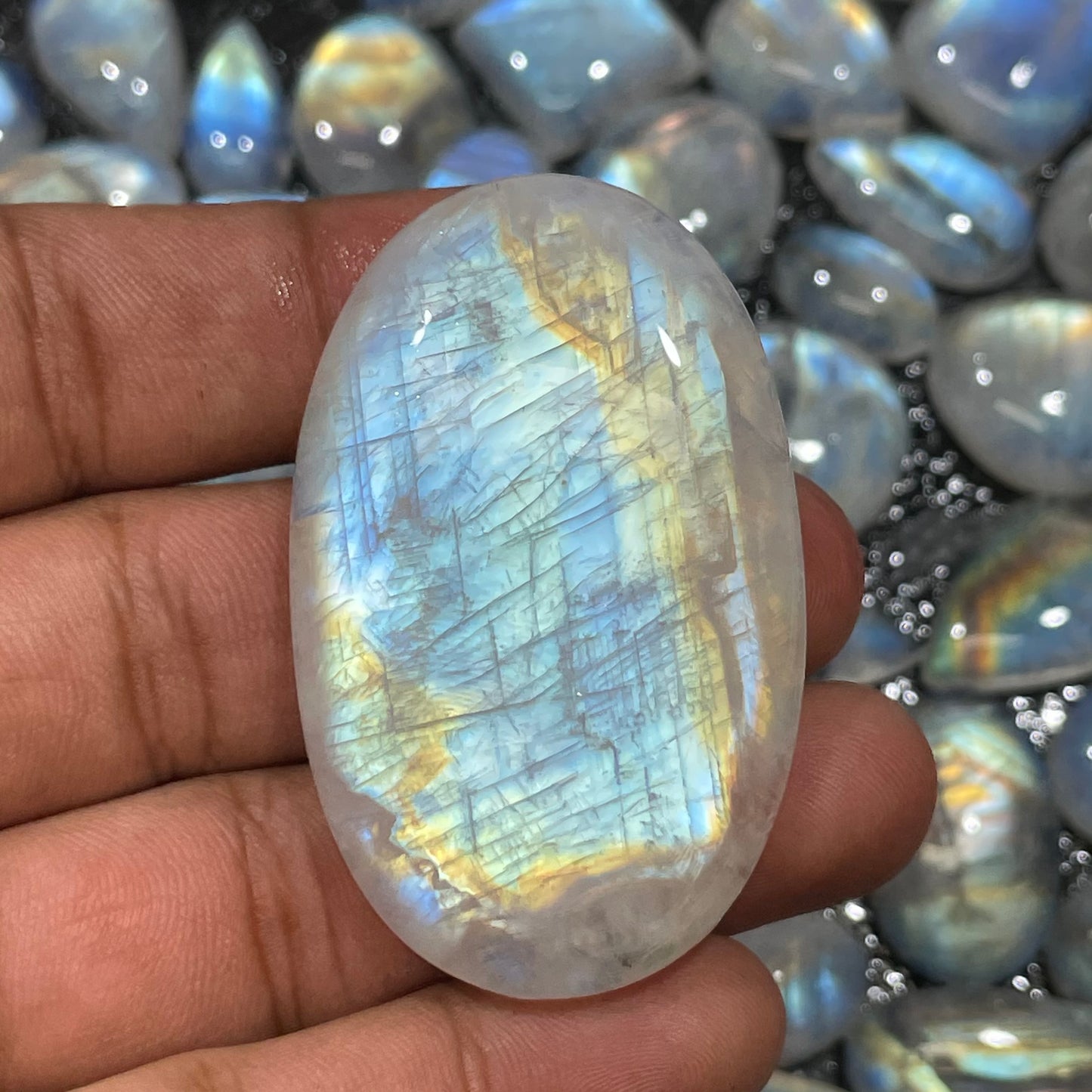 Natural Multi Rainbow Moonstone Cabochon (Natural)