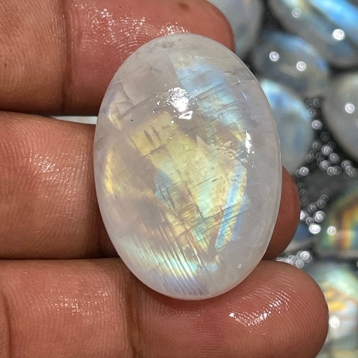 Natural Multi Rainbow Moonstone Cabochon (Natural)