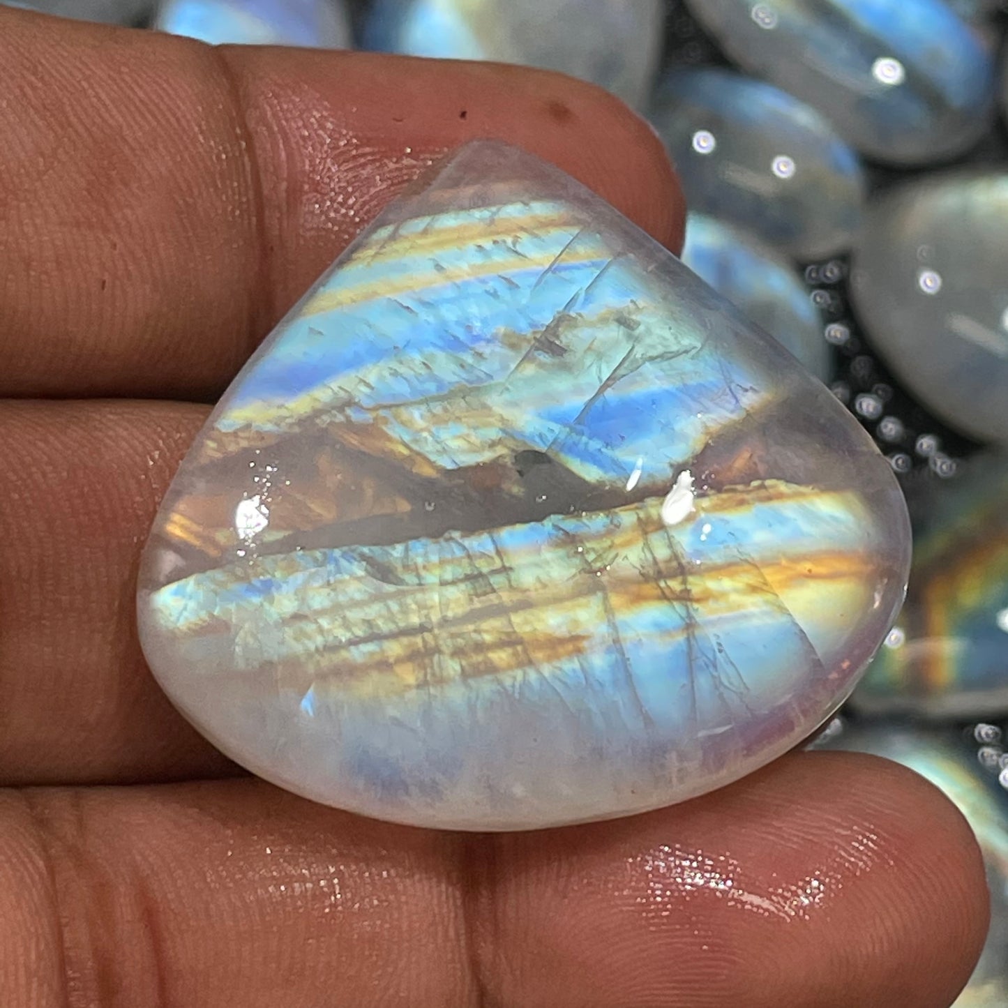 Natural Multi Rainbow Moonstone Cabochon (Natural)