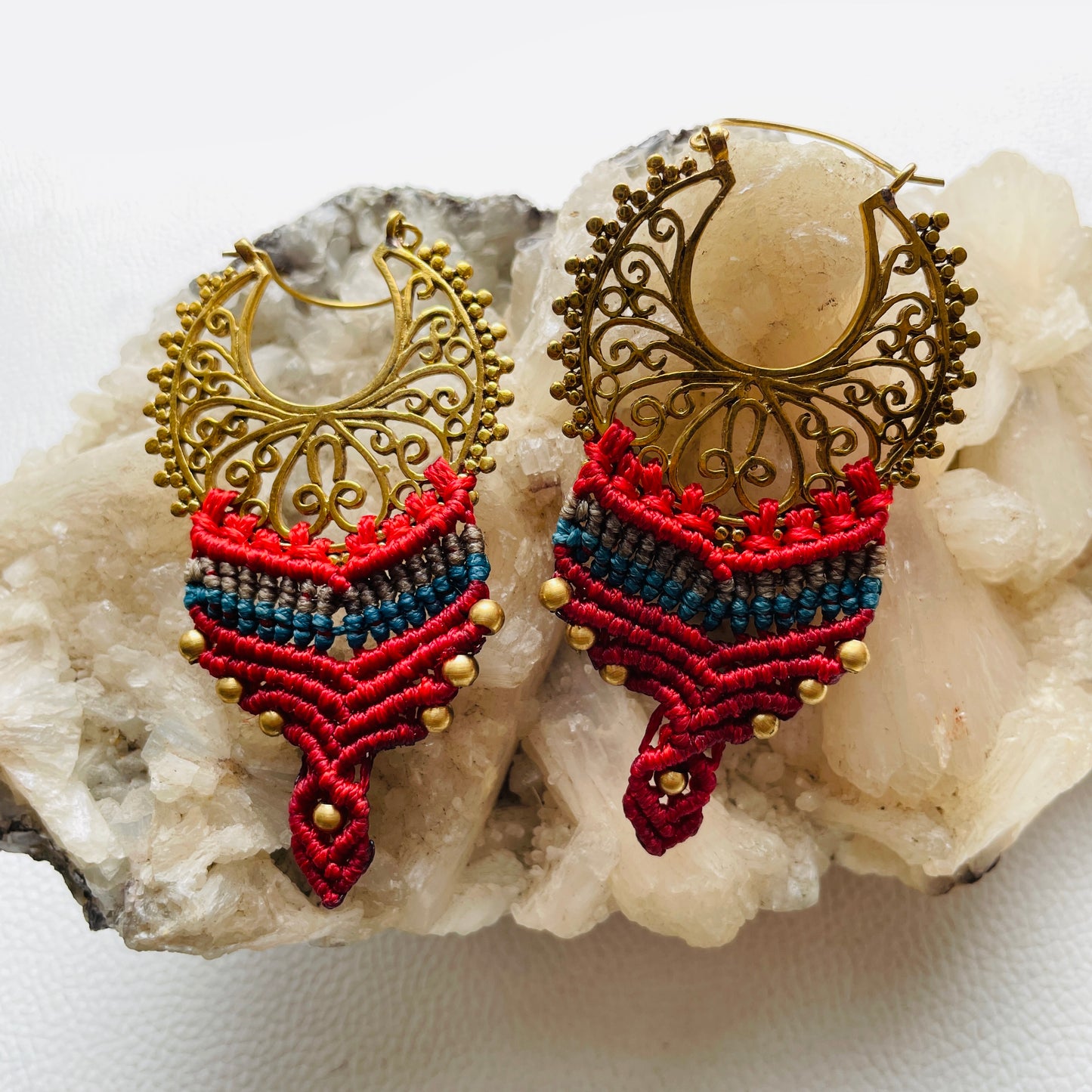 New Design Macramé Earrings Hippy Style  Macrame Earrings Brass Design Earring