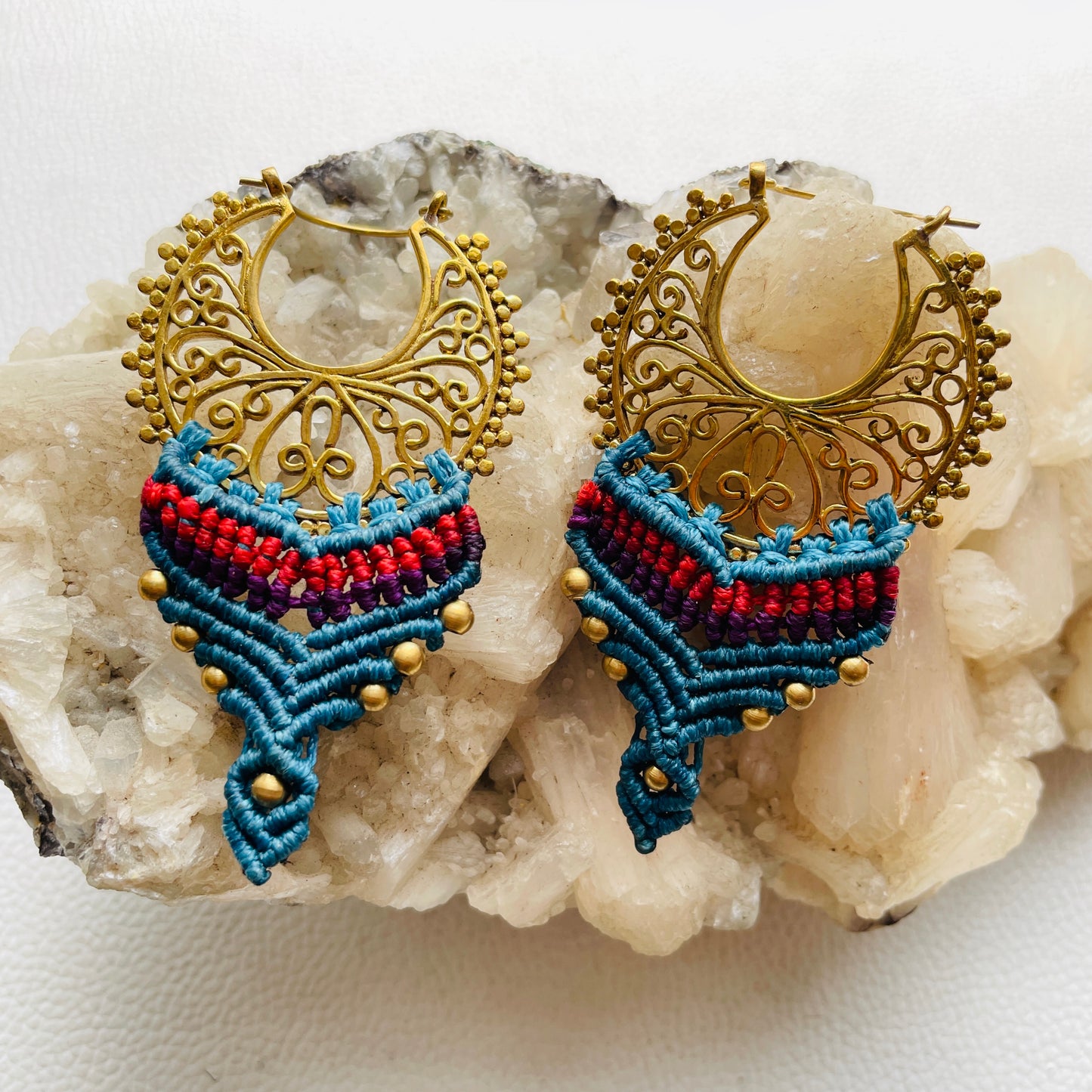 New Design Macramé Earrings Hippy Style  Macrame Earrings Brass Design Earring