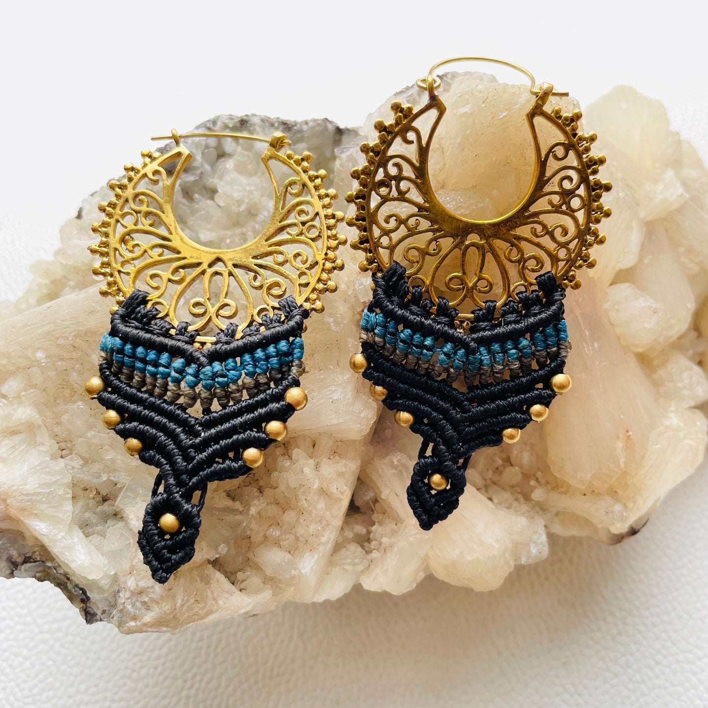 New Design Macramé Earrings Hippy Style  Macrame Earrings Brass Design Earring