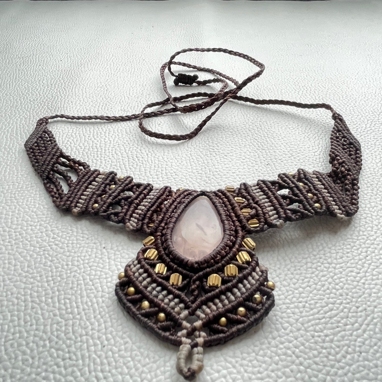 Macrame Necklace Jewelry With Multi Stones