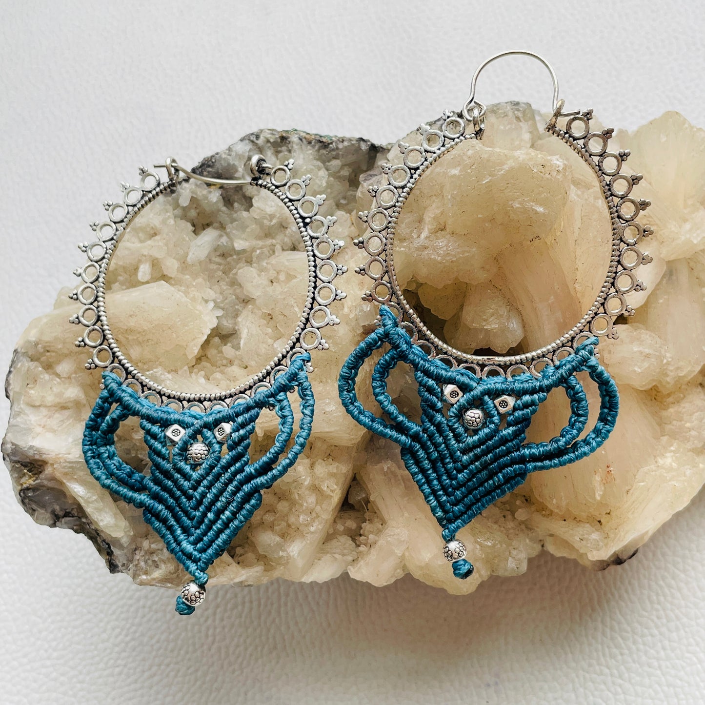 Brass Design Macramé Earrings