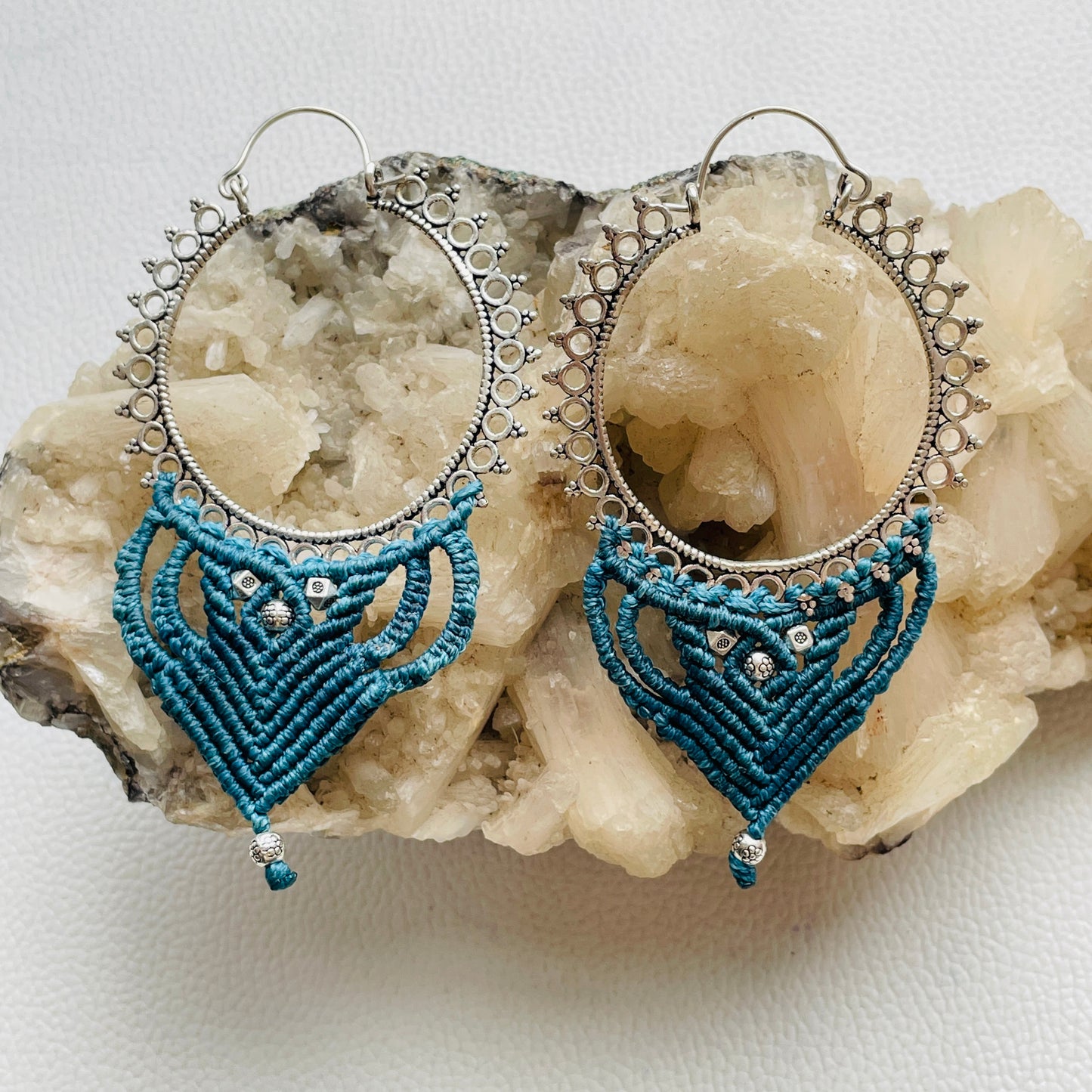 Brass Design Macramé Earrings