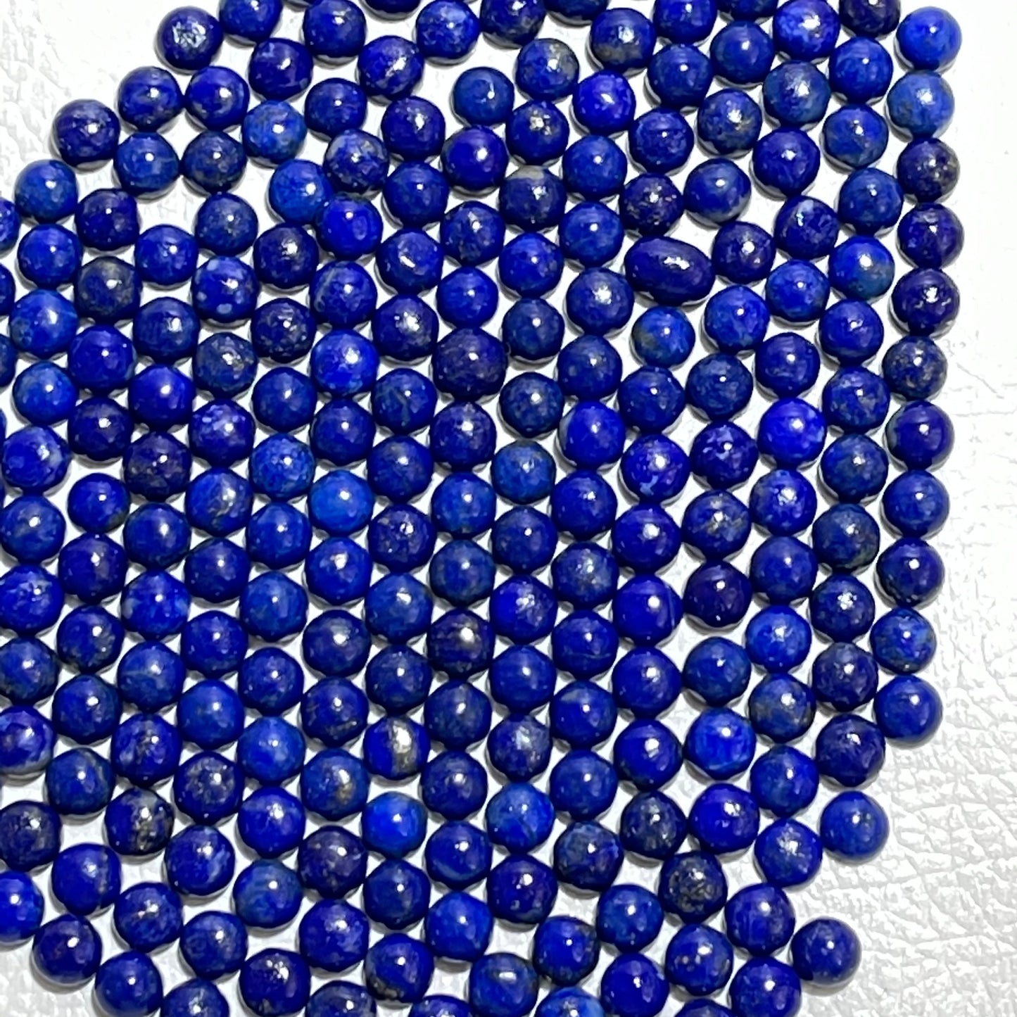 Discover the Beauty of Handcrafted Lapis Lazuli 5mm Round Cabochons - High-Quality Gems for Jewelry Designers and Collectors (Natural)