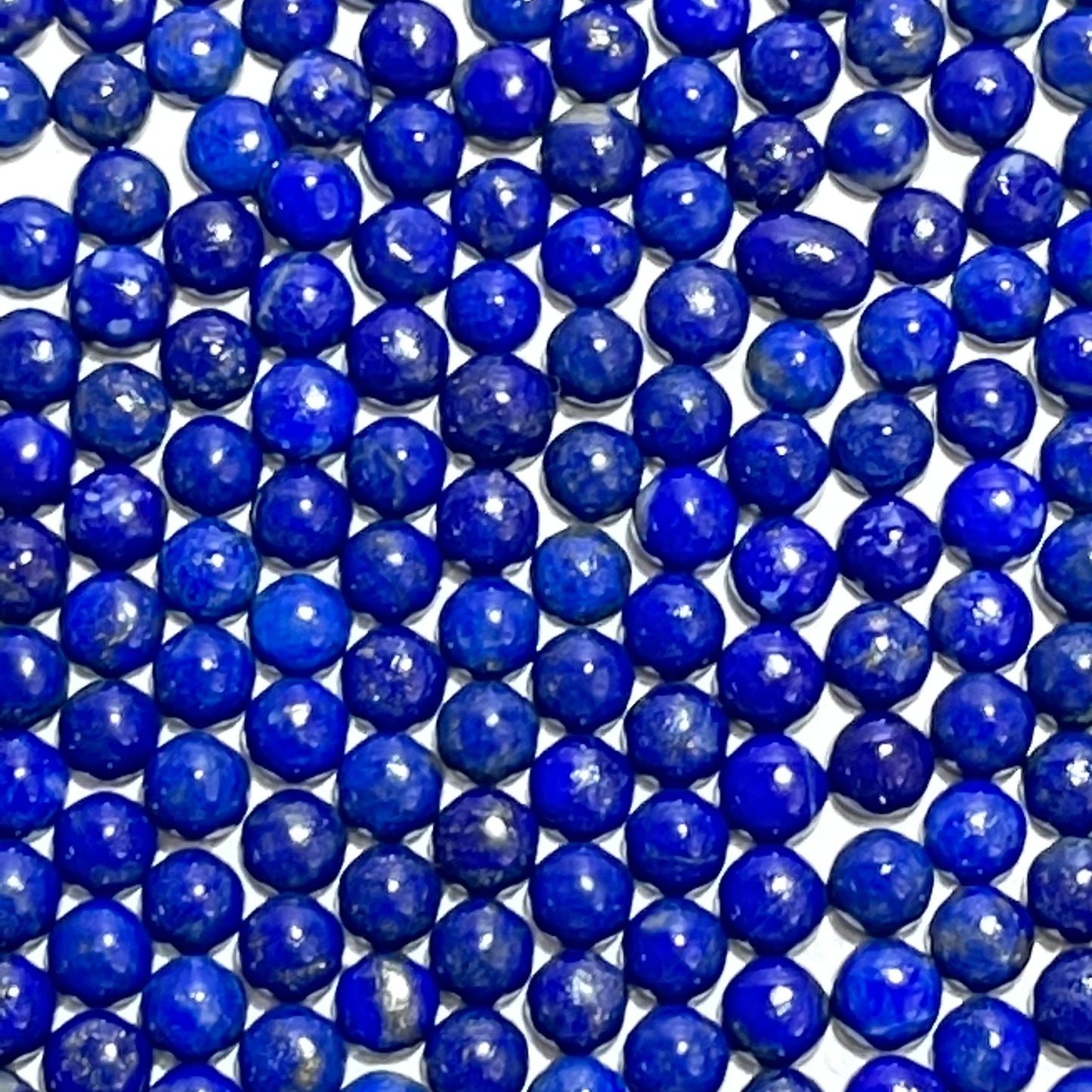 Discover the Beauty of Handcrafted Lapis Lazuli 5mm Round Cabochons - High-Quality Gems for Jewelry Designers and Collectors (Natural)