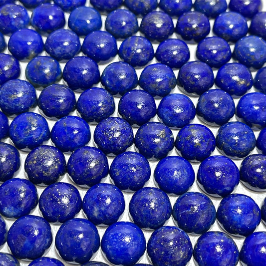 Natural Lapis Lazuli - 10 mm Round, Cabochon (Natural)