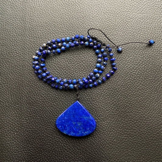 Natural Lapis with big Piece Necklace (Natural)