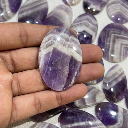 Natural Amethyst Lace Agate Cabochon (Natural)