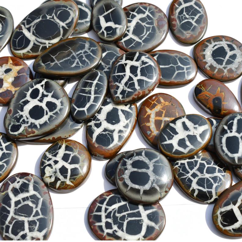 Natural Black Septarian Cabochon (Natural)