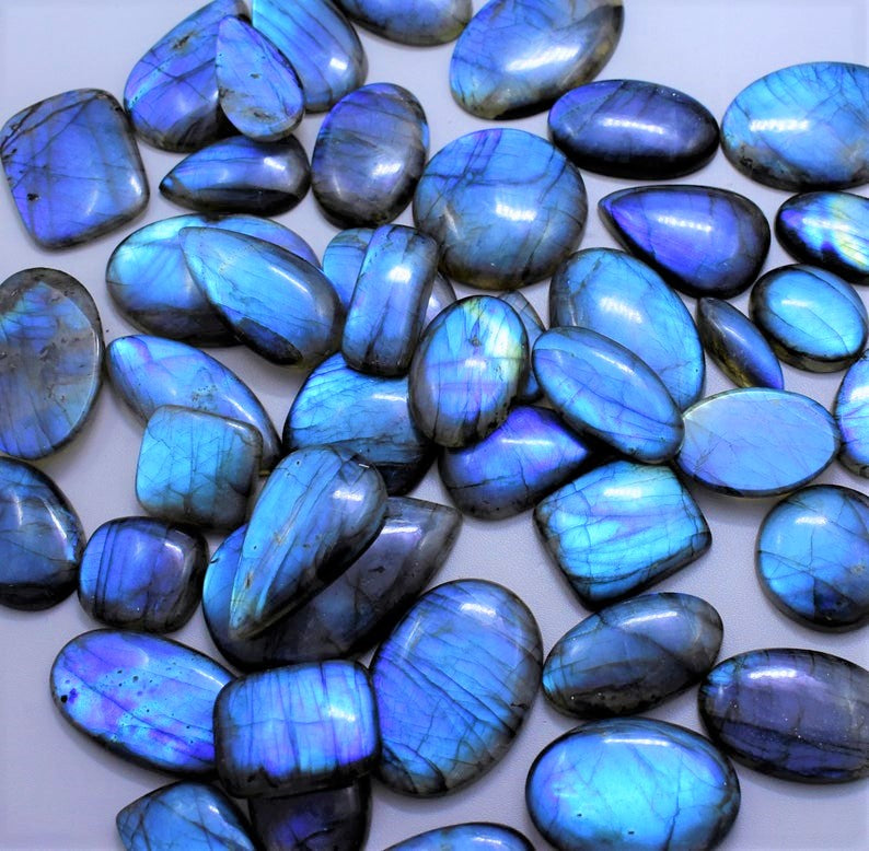 Labradorite / Labradorite Cabochon / 10 Piece lot / Labradorite Loose Gemstone / Blue Fire / order Good Quality / mix Shape Size 13x22 to 23x37 mm