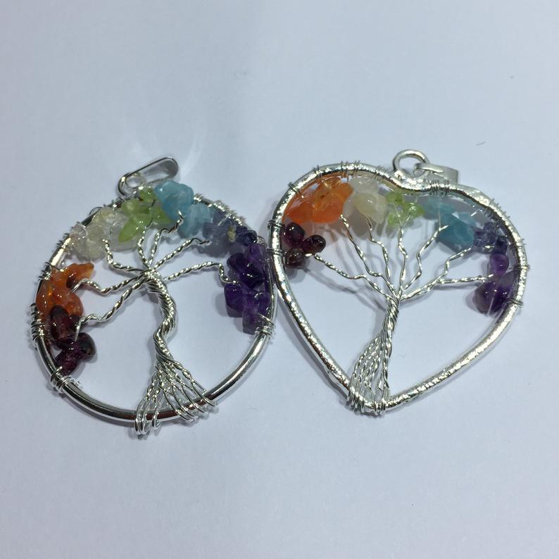 Beautiful Tree Of Life Pendant With Multiple Gemstone