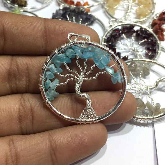 Beautiful Tree Of Life Pendant With Multiple Gemstone