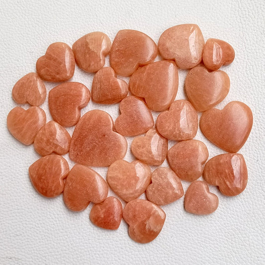 Natural Peach Amazonite Heart Cabochon (Natural)