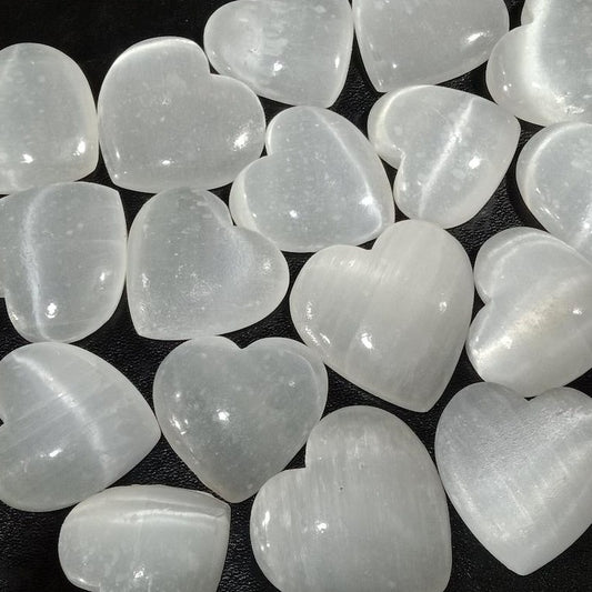 Natural Selenite Heart Cabochon (Natural)