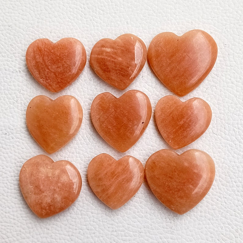 Natural Peach Amazonite Heart Cabochon (Natural)