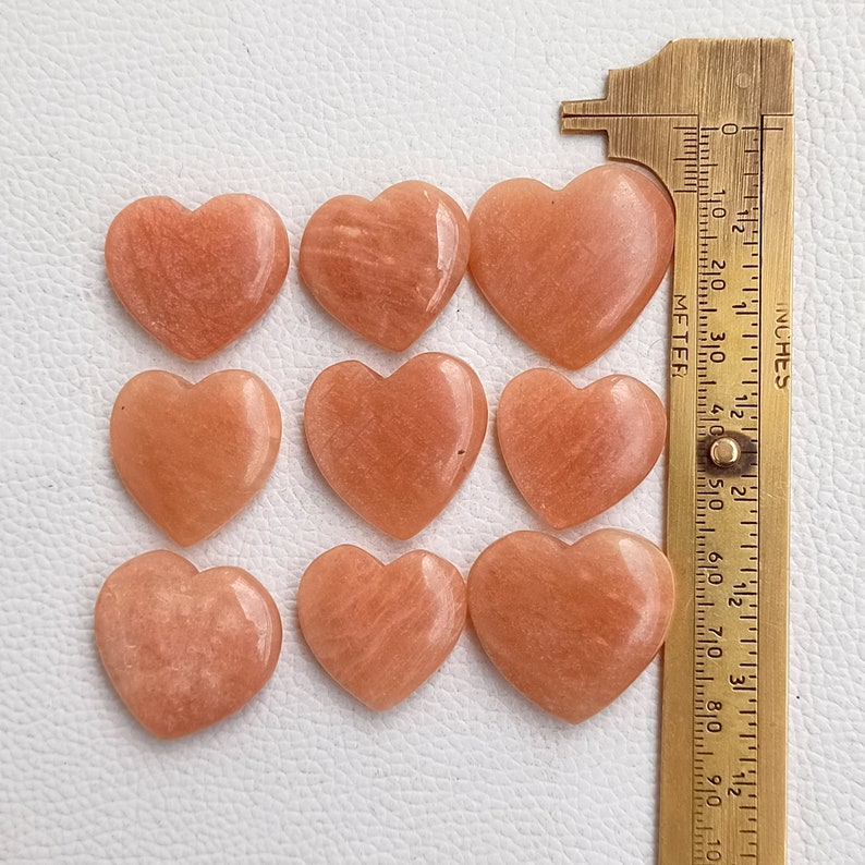 Natural Peach Amazonite Heart Cabochon (Natural)