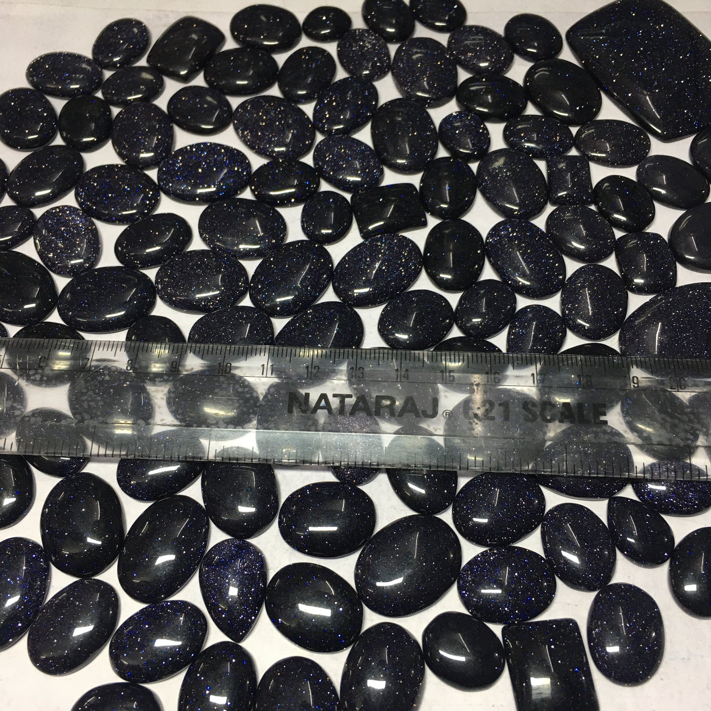 Blue Sandstone Cabochon Loose Gemstone (Lab-Created)