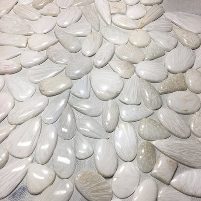 Natural White Scolecite Cabochon (Natural)