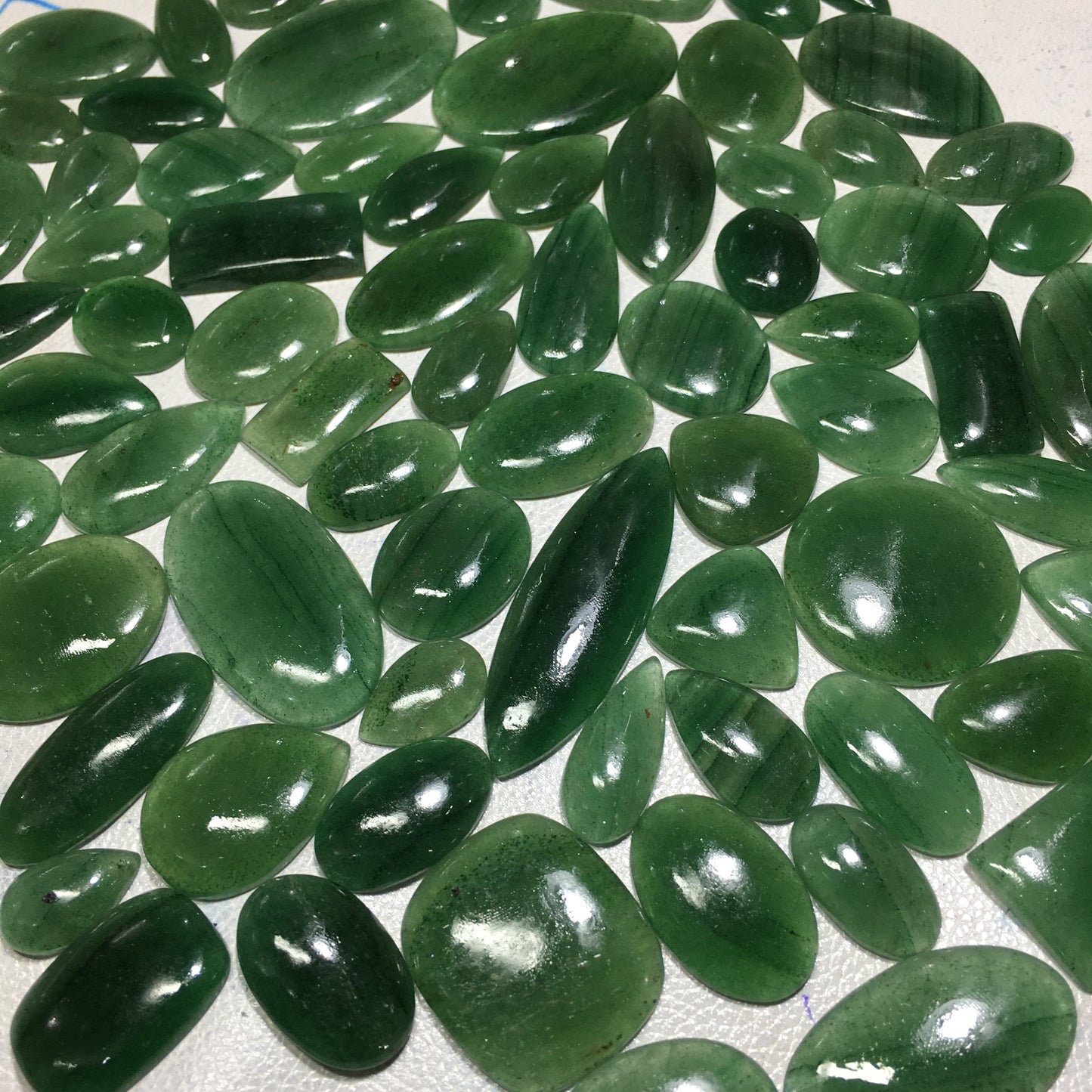 Natural Green Strawberry Quartz Cabochon (Natural)