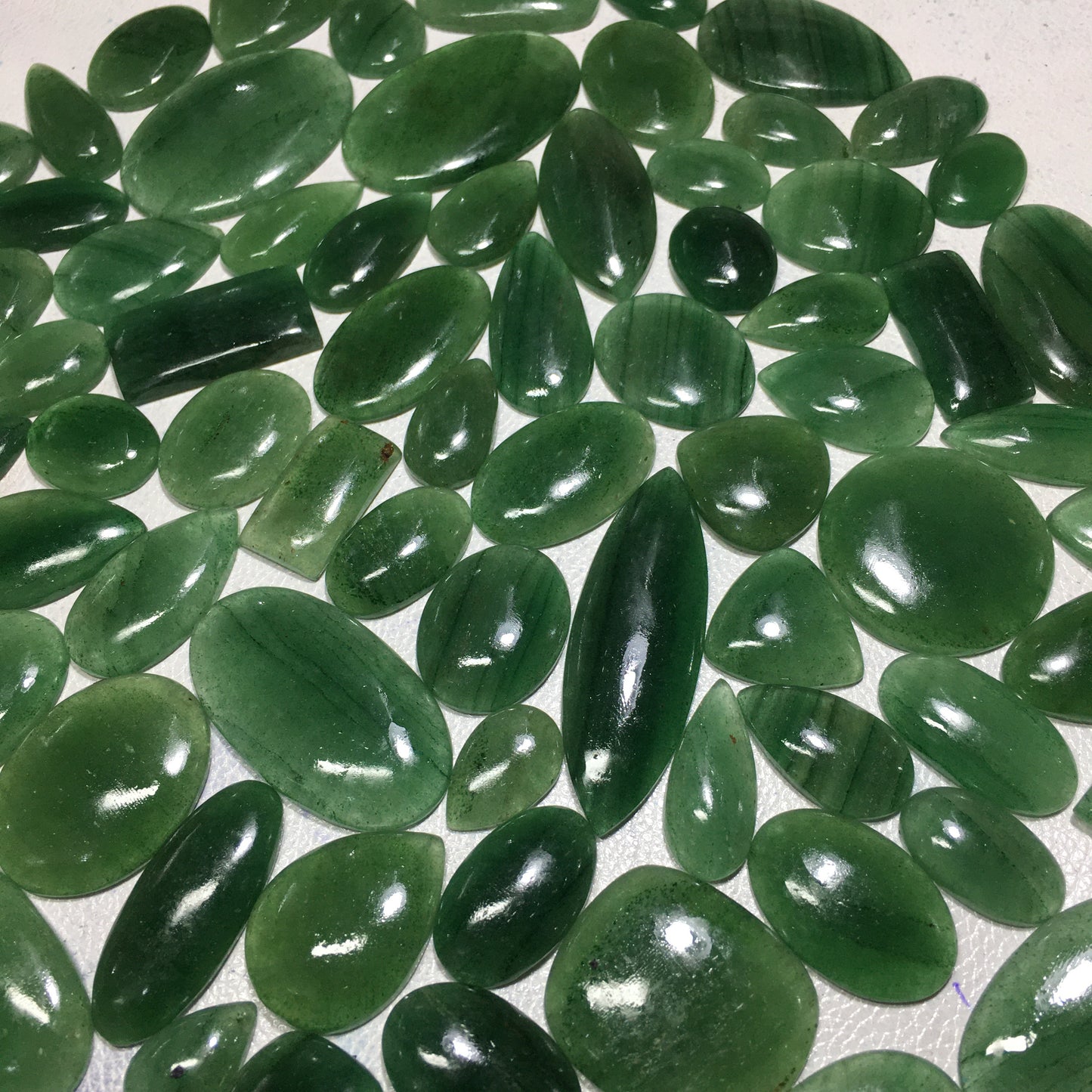 Natural Green Strawberry Quartz Cabochon (Natural)