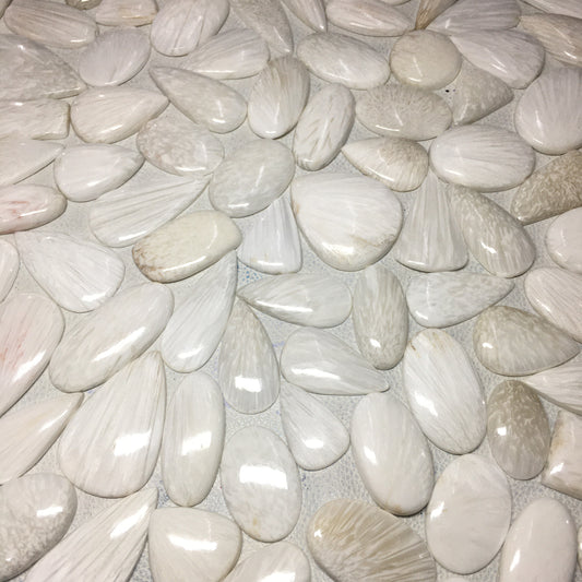 Natural White Scolecite Cabochon (Natural)