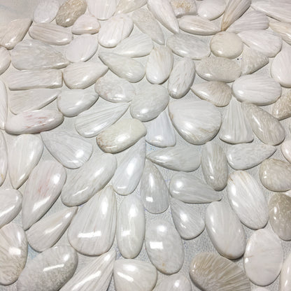 Natural White Scolecite Cabochon (Natural)